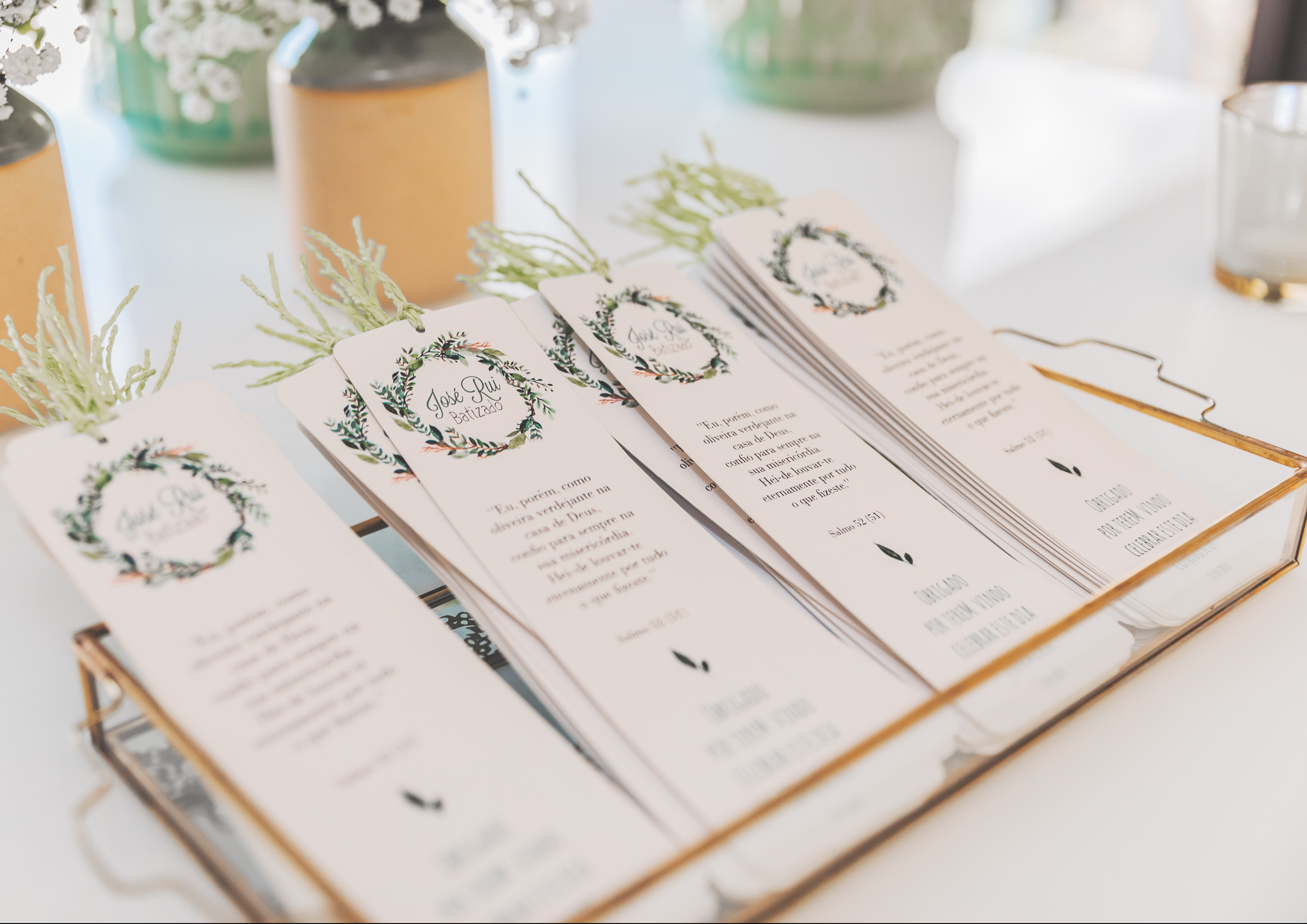 Book marks in glass box with gold edges